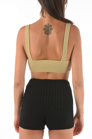 lurex details knitted CEYLON crop top