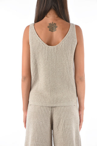 Top a tinta unita in cashmere