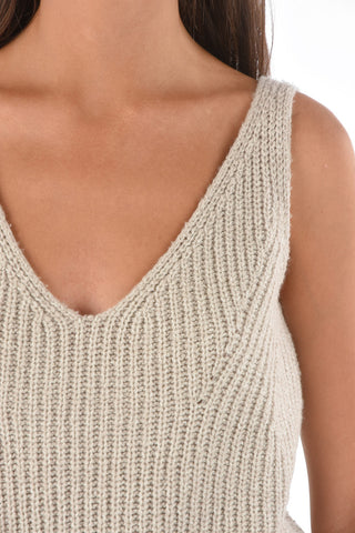 Top a tinta unita in cashmere