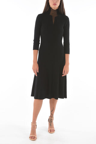JUN TAKAHASHI silk detail ribbed flared dress