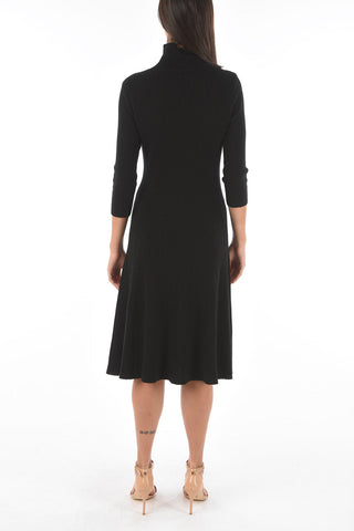JUN TAKAHASHI silk detail ribbed flared dress