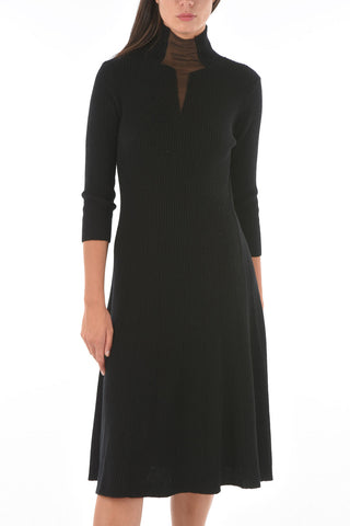 JUN TAKAHASHI silk detail ribbed flared dress