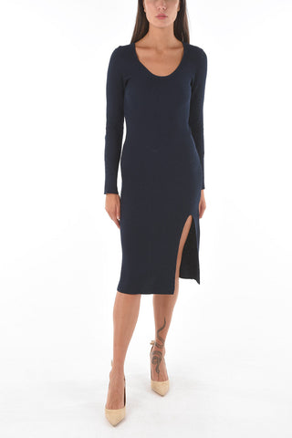 Side Slip Hem Ribbed Bodycon SUNNEY Maxi Dress