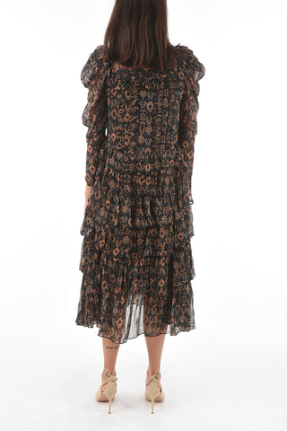 Ruffled Silk-Chiffon AZRA Maxi Dress