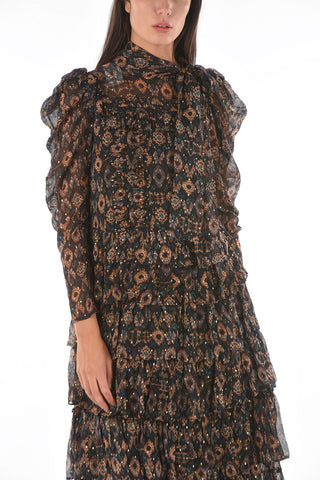 Ruffled Silk-Chiffon AZRA Maxi Dress