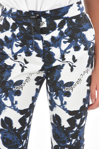 LOVE Floral Patterned Cotton Blend Chino Pants