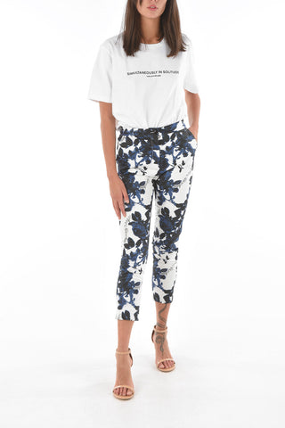 LOVE Floral Patterned Cotton Blend Chino Pants
