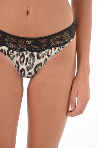 EMPORIO Animal Patterned Lace Briefs