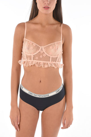 Reggiseno Trasparente con Dettagli in Velluto