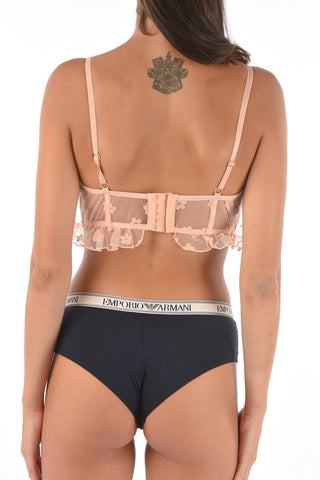 Reggiseno Trasparente con Dettagli in Velluto