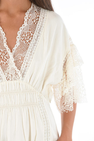 lace details v-neck DERULO dress