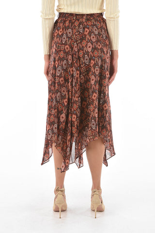 Silk bohemian Patterned Maxi Skirt