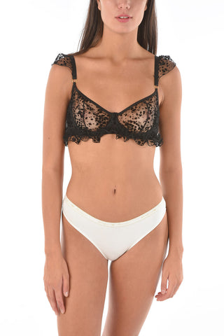 Reggiseno Trasparente con Dettagli in Velluto