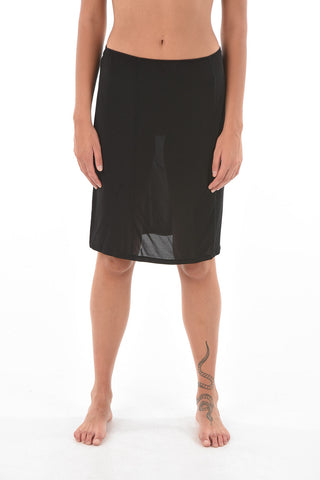 drawstring waist solid color skirt