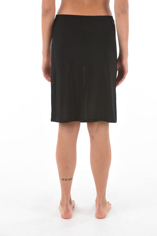 drawstring waist solid color skirt