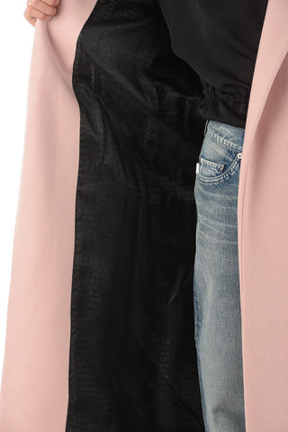 LOVE Single-breasted Belted Coat with Embroidered Pocket