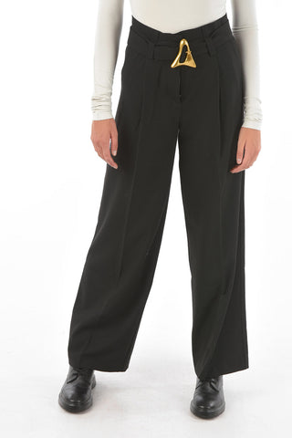 single pleat ALONDRA wide leg pants with belt