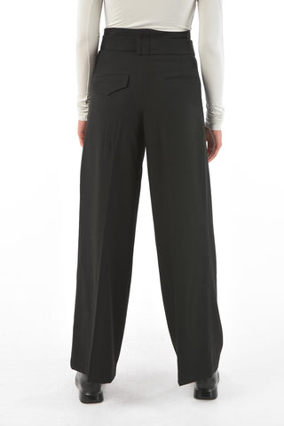 single pleat ALONDRA wide leg pants with belt