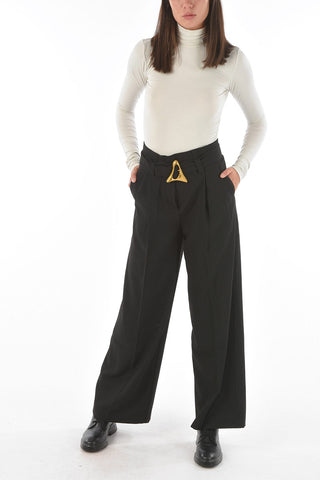single pleat ALONDRA wide leg pants with belt