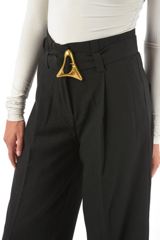 single pleat ALONDRA wide leg pants with belt