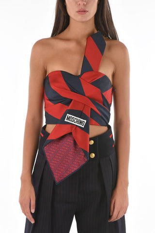 COUTURE! Balanced Stripe TIE Crop Top