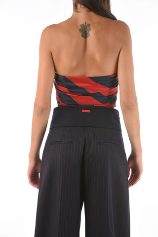 COUTURE! Balanced Stripe TIE Crop Top