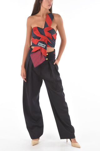 COUTURE! Balanced Stripe TIE Crop Top