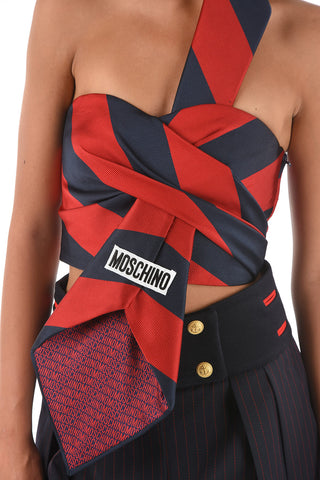COUTURE! Balanced Stripe TIE Crop Top