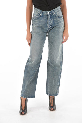 Deconstructed Jeans with Leather Details