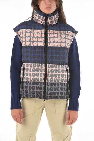 LOVE Removable Sleeve Monogram Padded Jacket