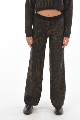 animal patterned drawstring waist pants