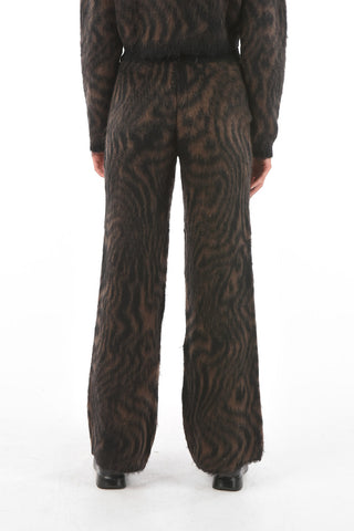 animal patterned drawstring waist pants