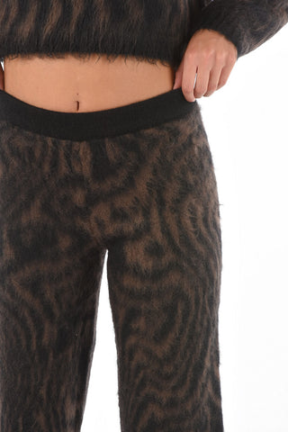 animal patterned drawstring waist pants