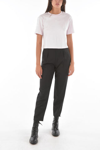 crew-neck cropped t-shirt