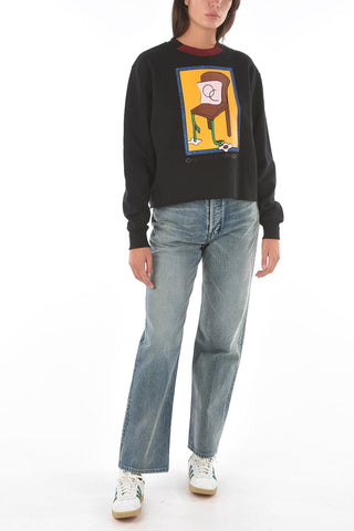 brushed cotton crew-neck FLOWER CHAIR sweatshirt