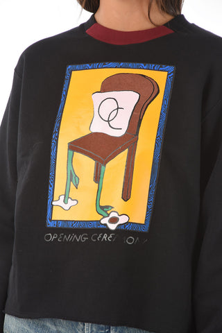 brushed cotton crew-neck FLOWER CHAIR sweatshirt