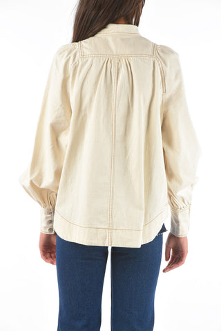 Tunica CONCERT In Denim con Collo Tie Smock