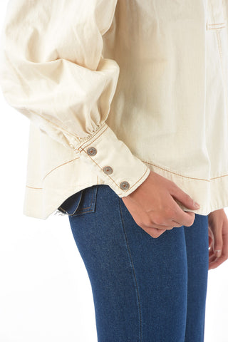 Tunica CONCERT In Denim con Collo Tie Smock