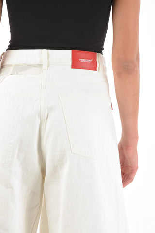 JUN TAKAHASHI Jeans Wide Leg con Maxi Cut Out
