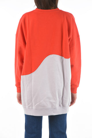 two-tone brushed cotton oversized sweatshirt