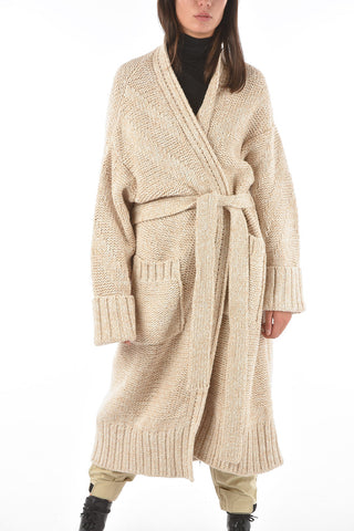 knitted JUNIO maxi cardigan with belt