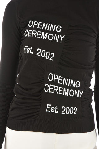 maglia girocollo con logo ricamato