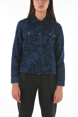 LOVE Floral Printed Denim Saharan Jacket