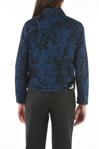 LOVE Floral Printed Denim Saharan Jacket