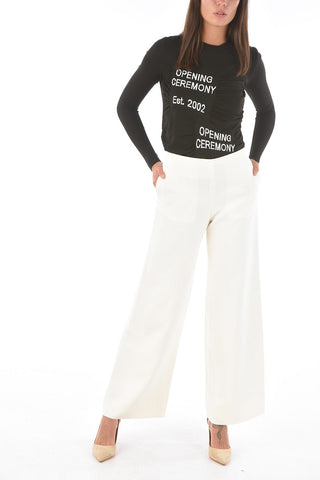 Silk Blend Wide Leg Pants