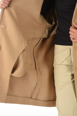 back printed 3-button chesterfield coat