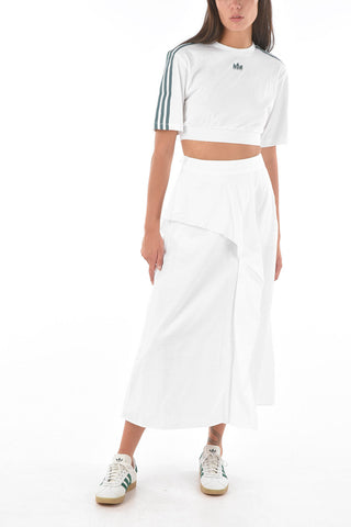 side zip cotton and flax flared skirt