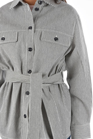 Double Breast Pockets Striped ALLIE Overshirt