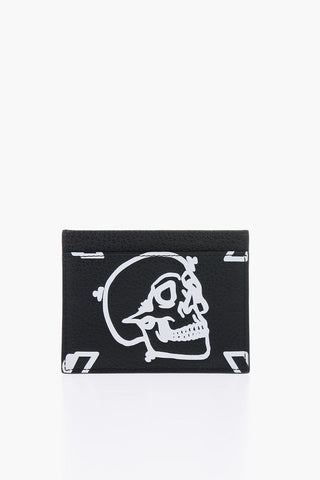 printed leather card holder