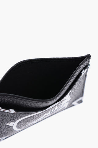 printed leather card holder